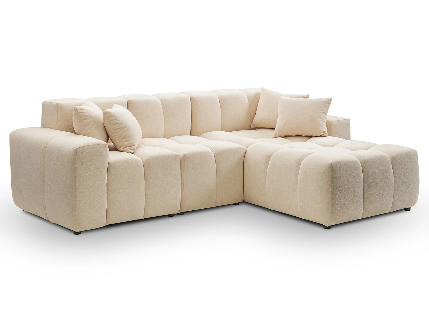 Hoekbank Napoli 265x180 cm, sofa, woonkamerbank, rechts, beige