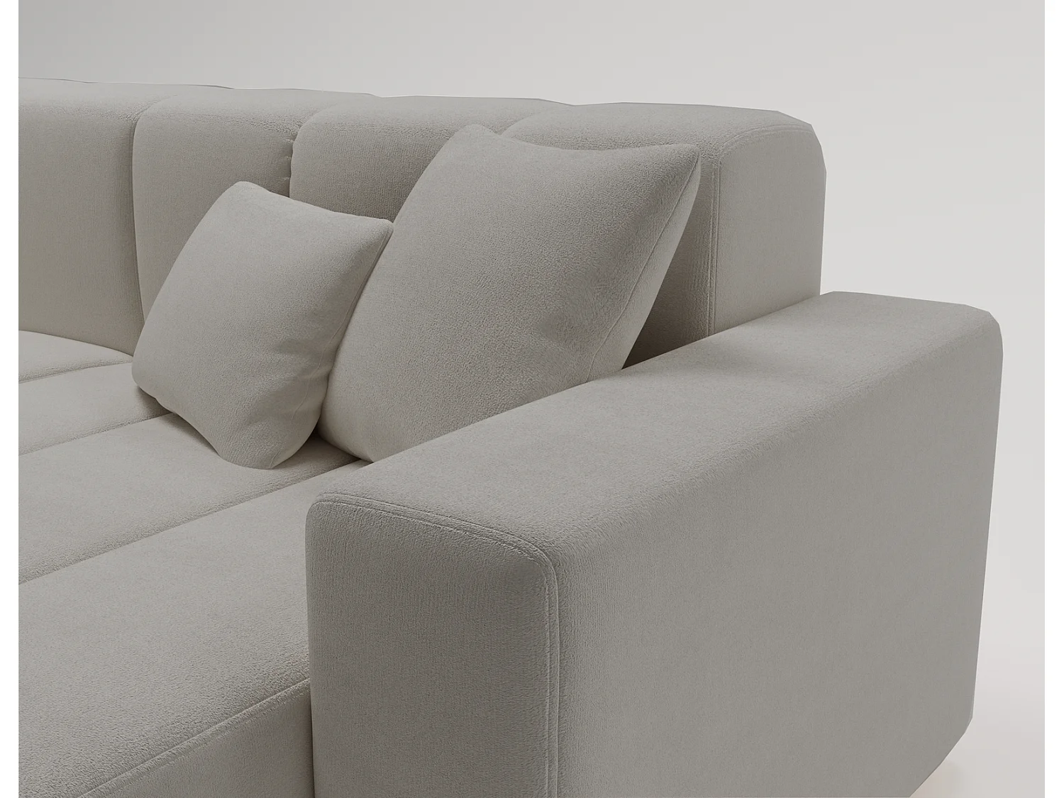 Emporius Miral rechts Hoekbank in L-vorm - sofa 265 cm, woonkamerbank, hoekbank lichtgrijs (Komodo 20)