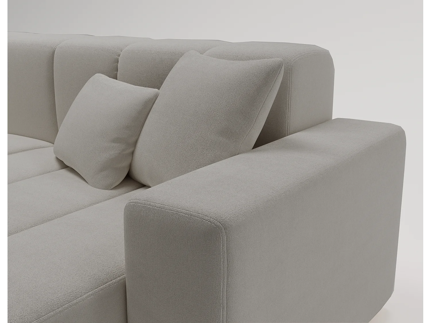 Emporius Miral rechts Hoekbank in L-vorm - sofa 265 cm, woonkamerbank, hoekbank lichtgrijs (Komodo 20)