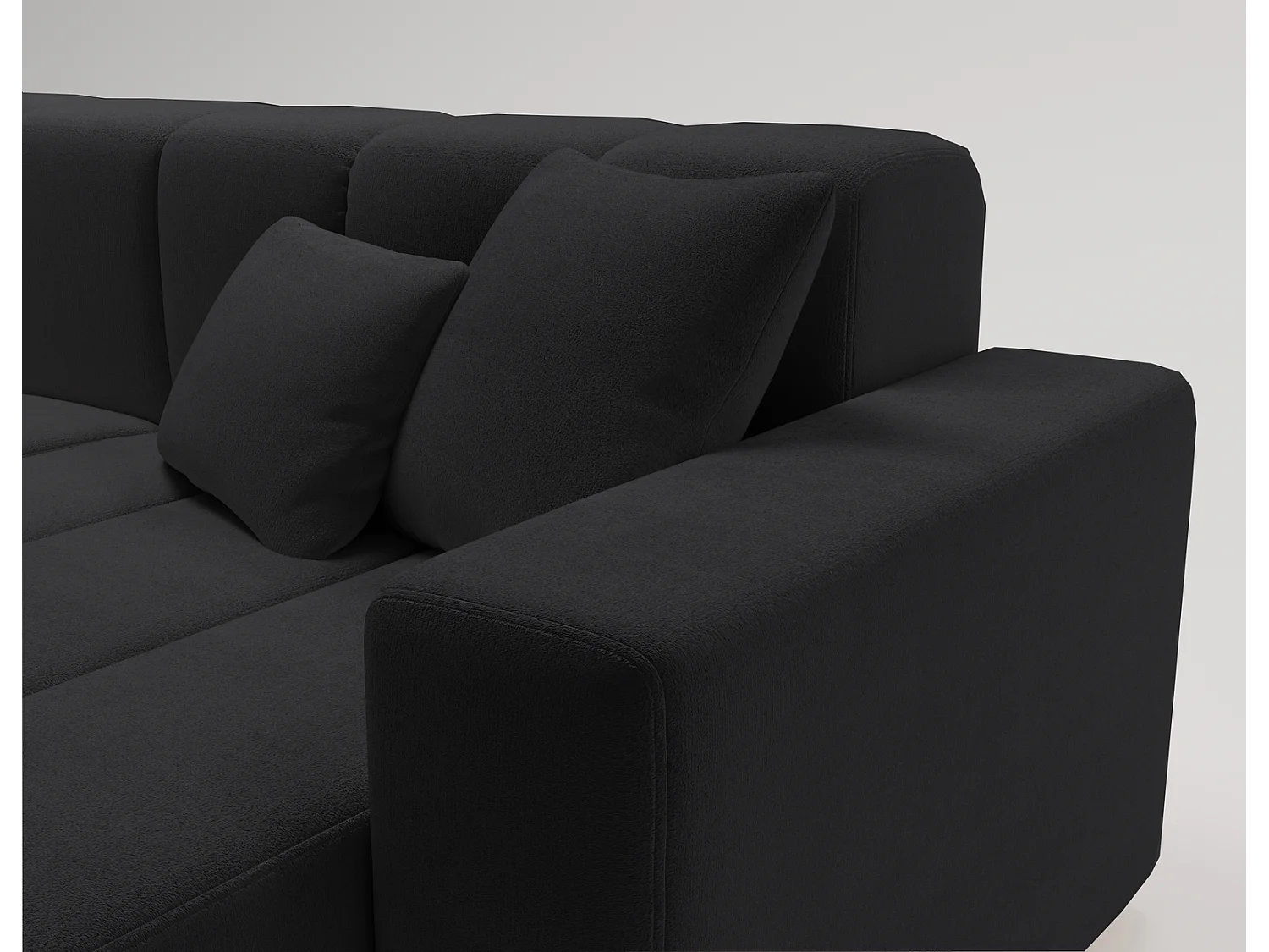 Emporius Miral rechts Hoekbank in L-vorm - sofa 265 cm, woonkamerbank, hoekbank zwart (Komodo 23)