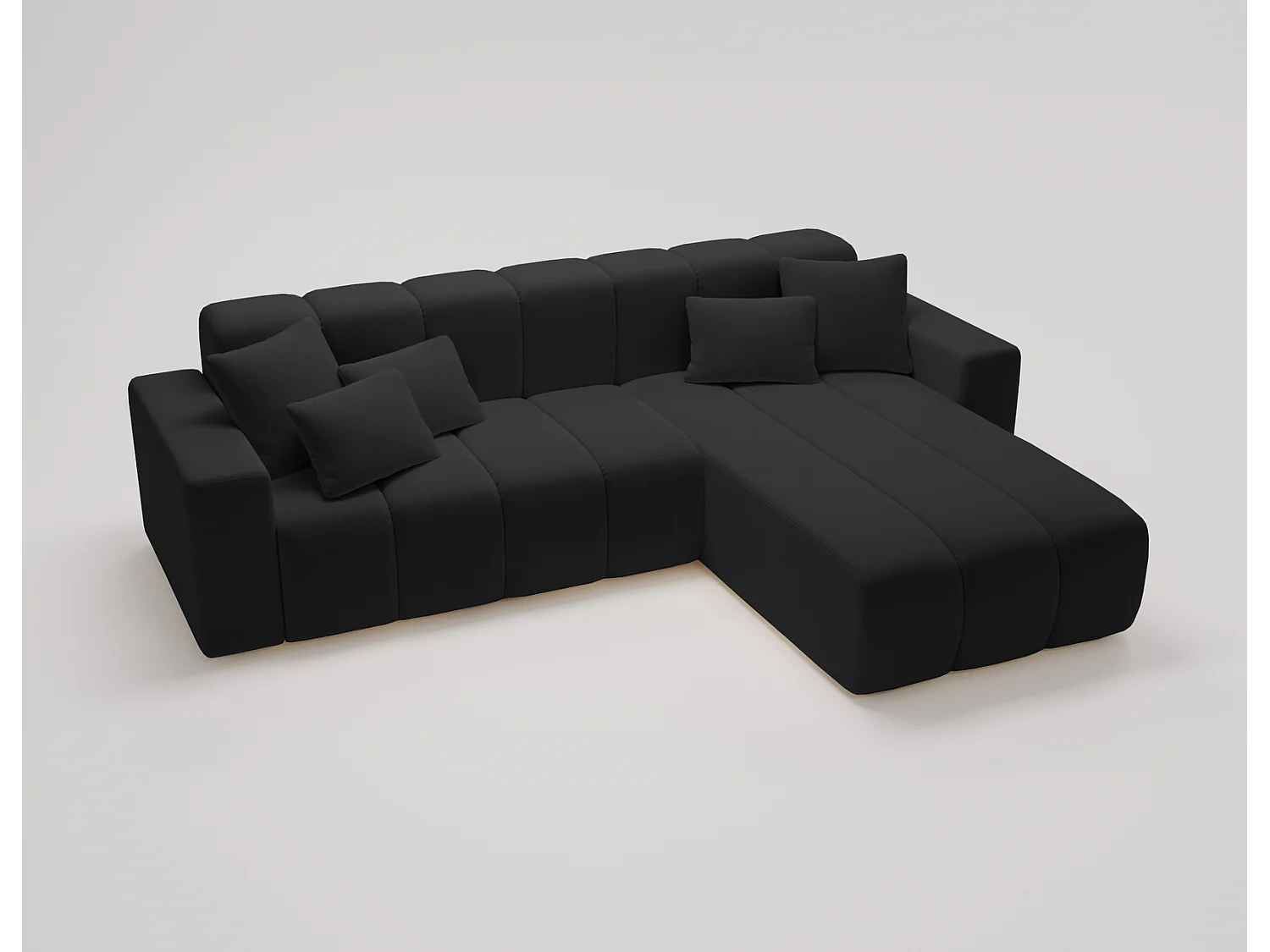 Emporius Miral rechts Hoekbank in L-vorm - sofa 265 cm, woonkamerbank, hoekbank zwart (Komodo 23)