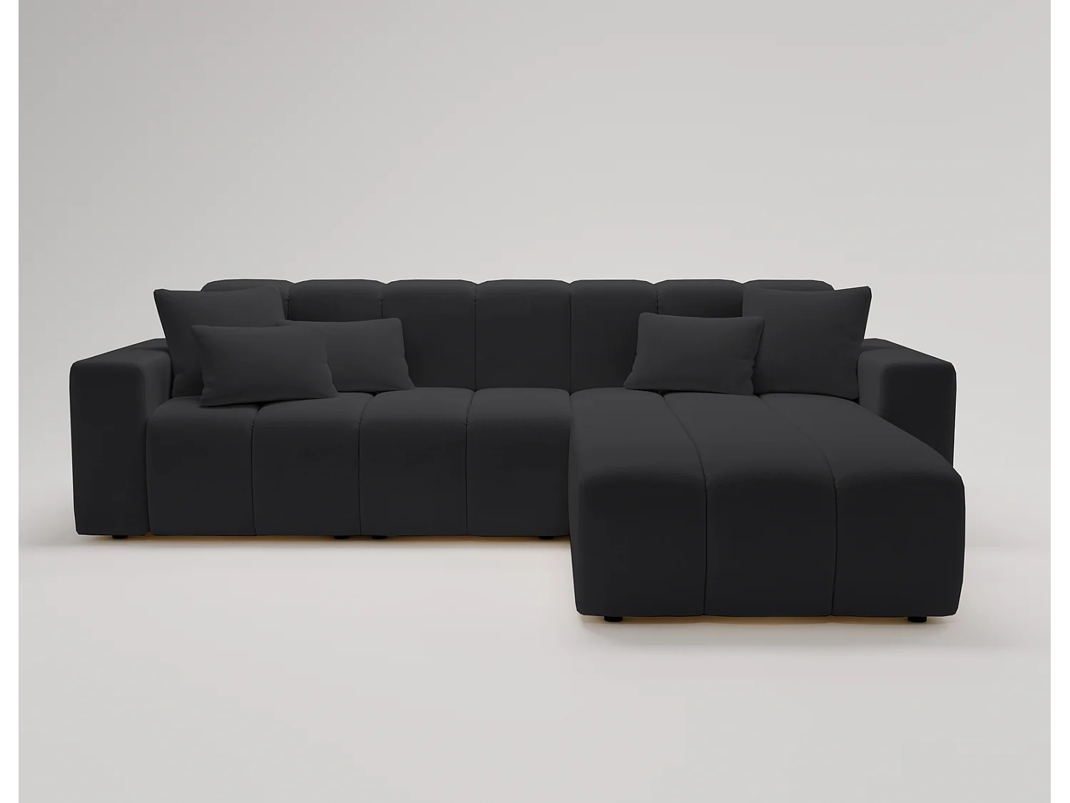 Emporius Miral rechts Hoekbank in L-vorm - sofa 265 cm, woonkamerbank, hoekbank zwart (Komodo 23)