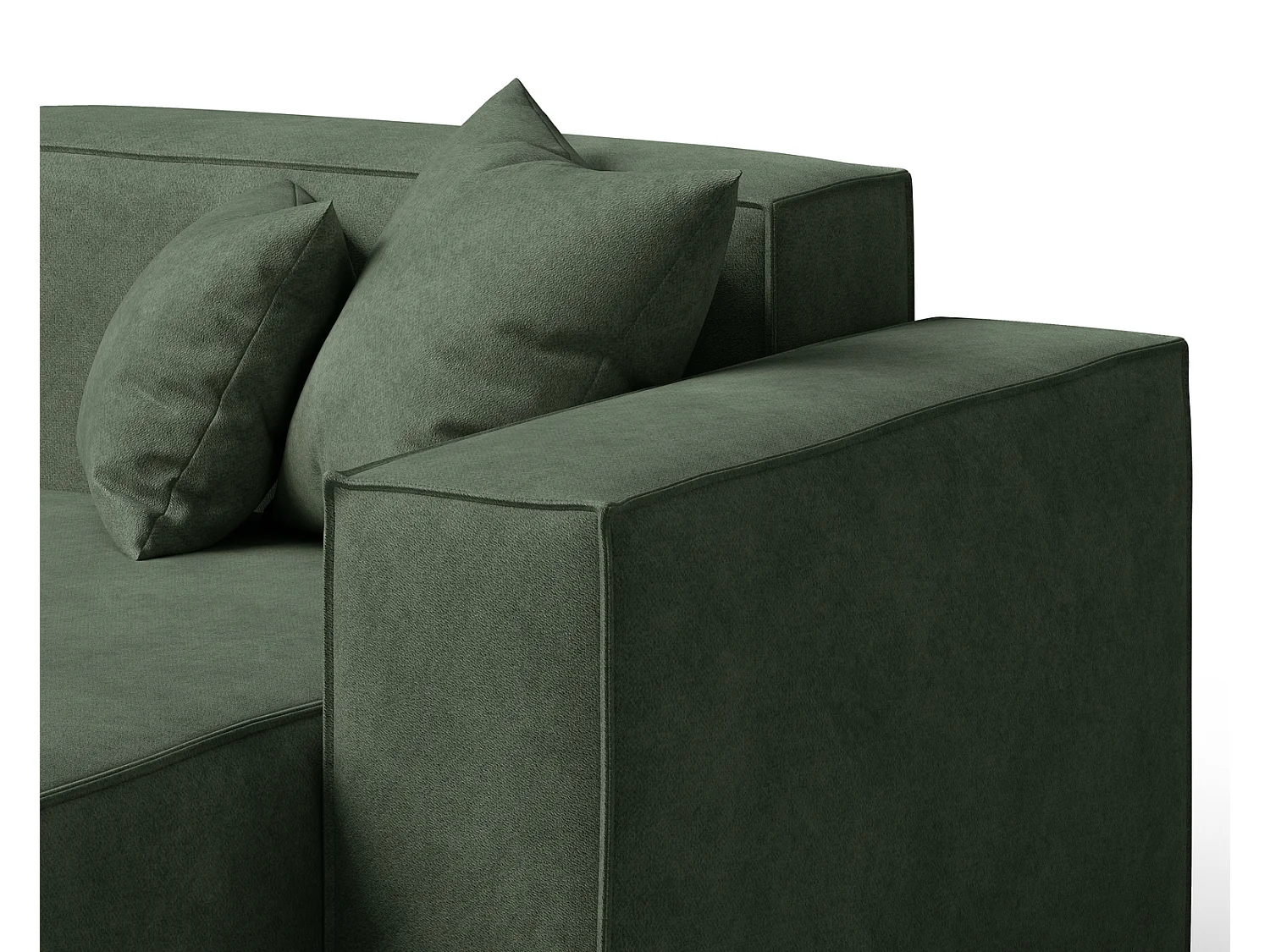 Canapé d'angle Figo, 265x180 cm, design moderne, droit, vert