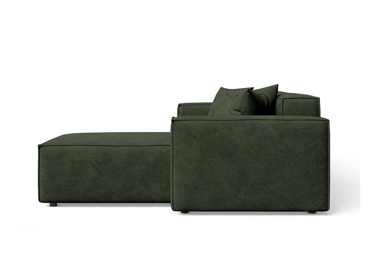 Canapé d'angle Figo, 265x180 cm, design moderne, droit, vert