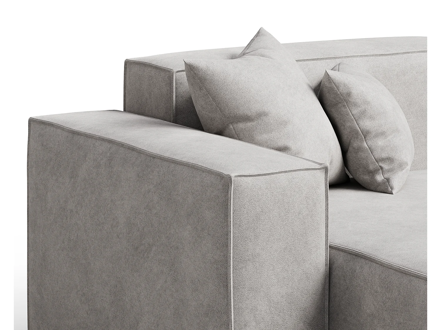 Canapé d'angle Figo, 265x180 cm, design moderne, gauche, gris clair