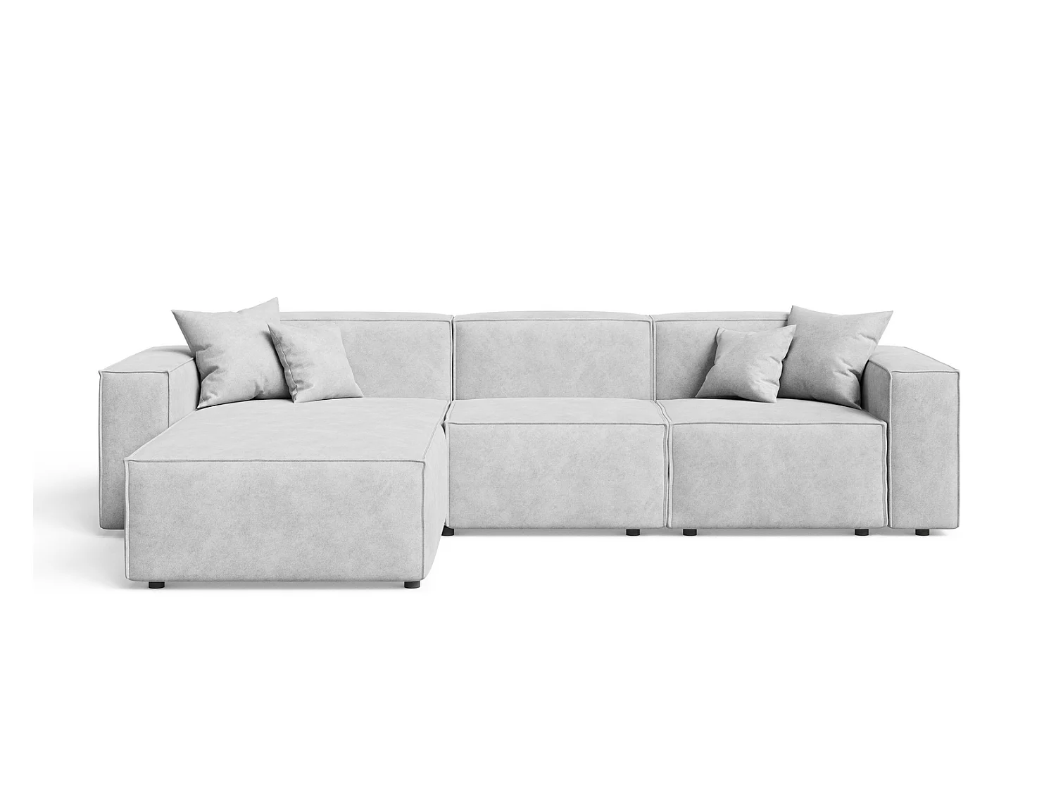 Canapé d'angle Figo, 265x180 cm, design moderne, gauche, gris clair