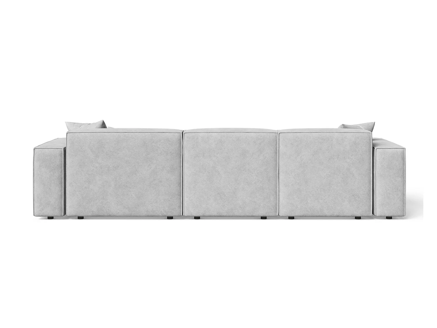 Canapé d'angle Figo, 265x180 cm, design moderne, droit, gris clair