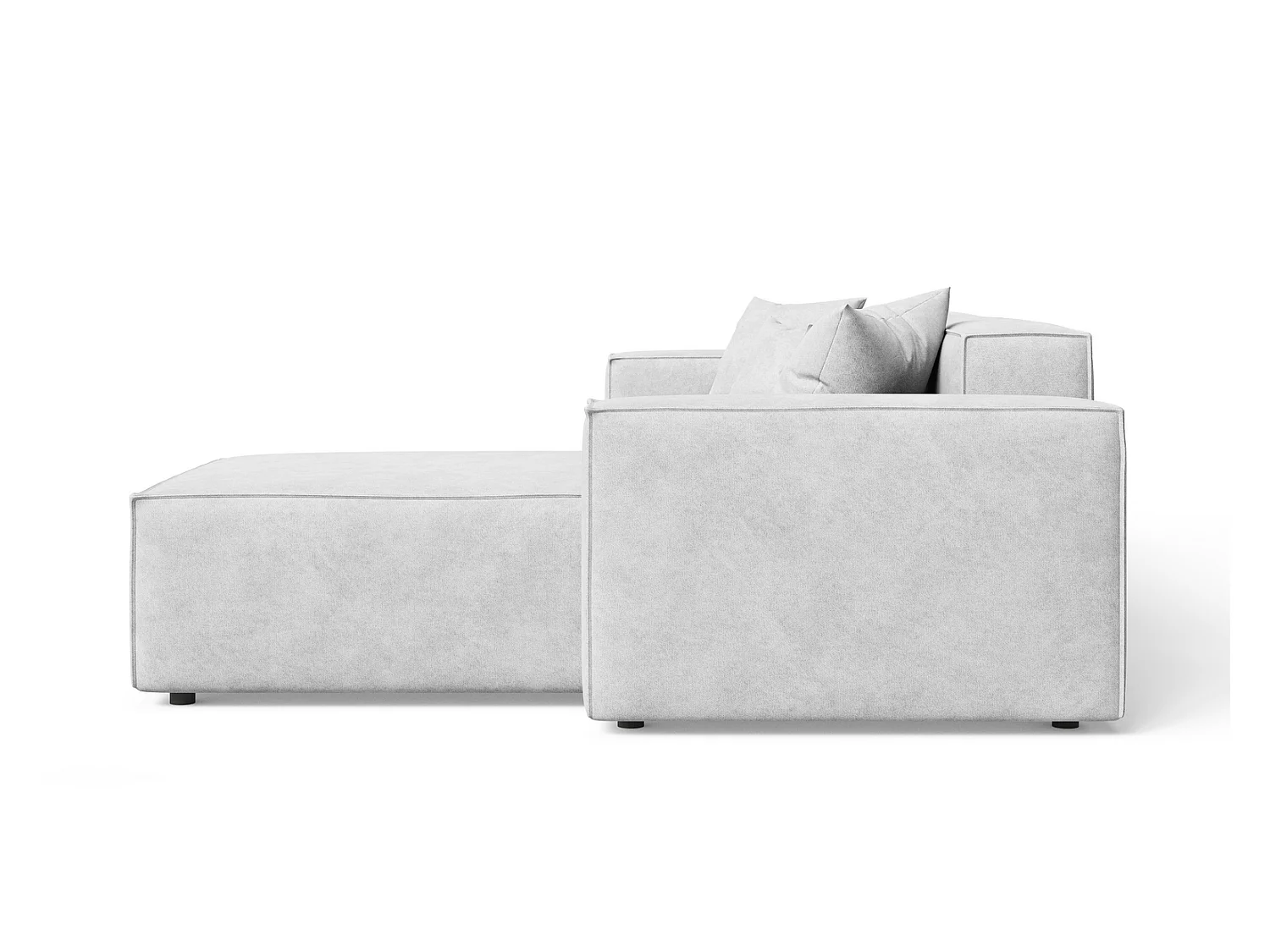 Canapé d'angle Figo, 265x180 cm, design moderne, droit, gris clair