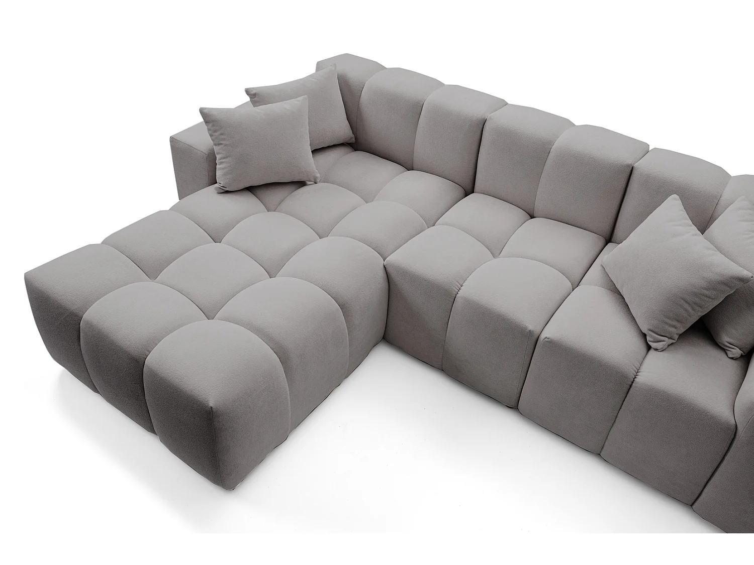 Emporius Napoli Gauche Canapé d'angle, Canapé  4 Places, Canapé d'angle 265x180 cm Gris (Komodo 21)