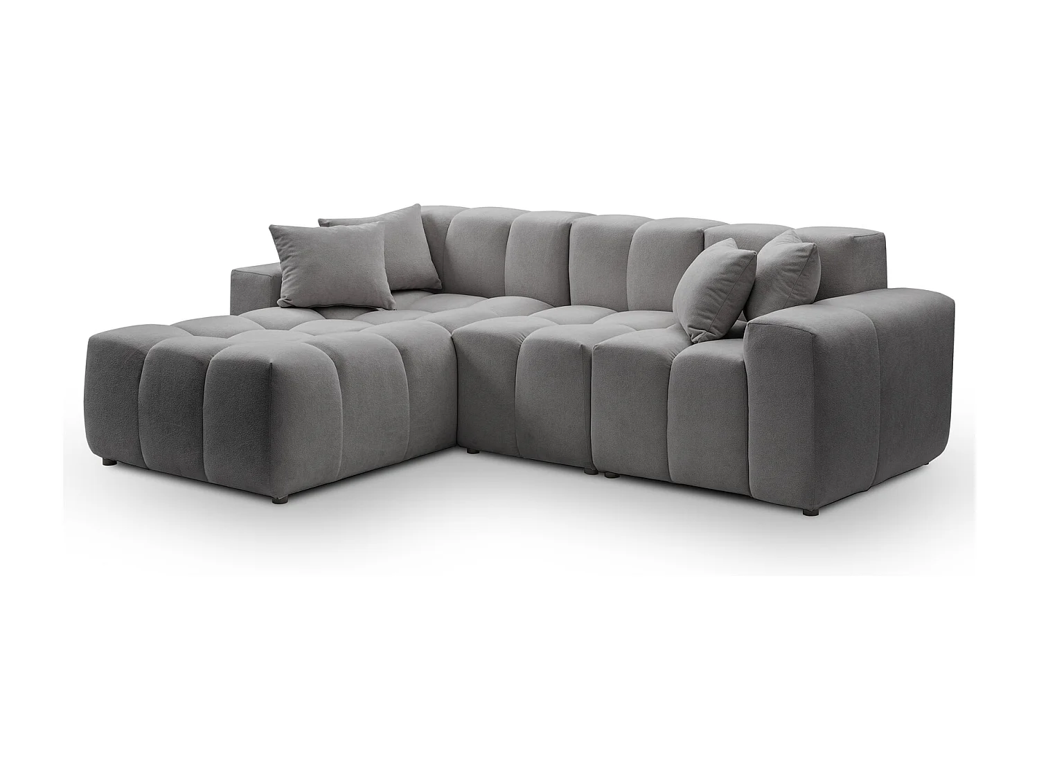 Emporius Napoli Gauche Canapé d'angle, Canapé  4 Places, Canapé d'angle 265x180 cm Gris (Komodo 21)