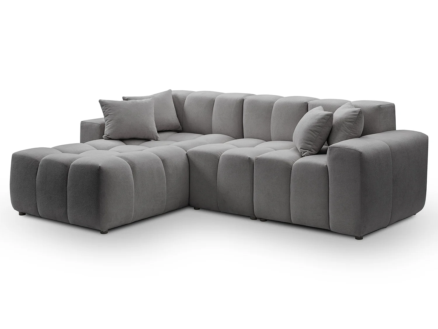 Hoekbank Napoli 265x180 cm, sofa, woonkamerbank, links, grijs