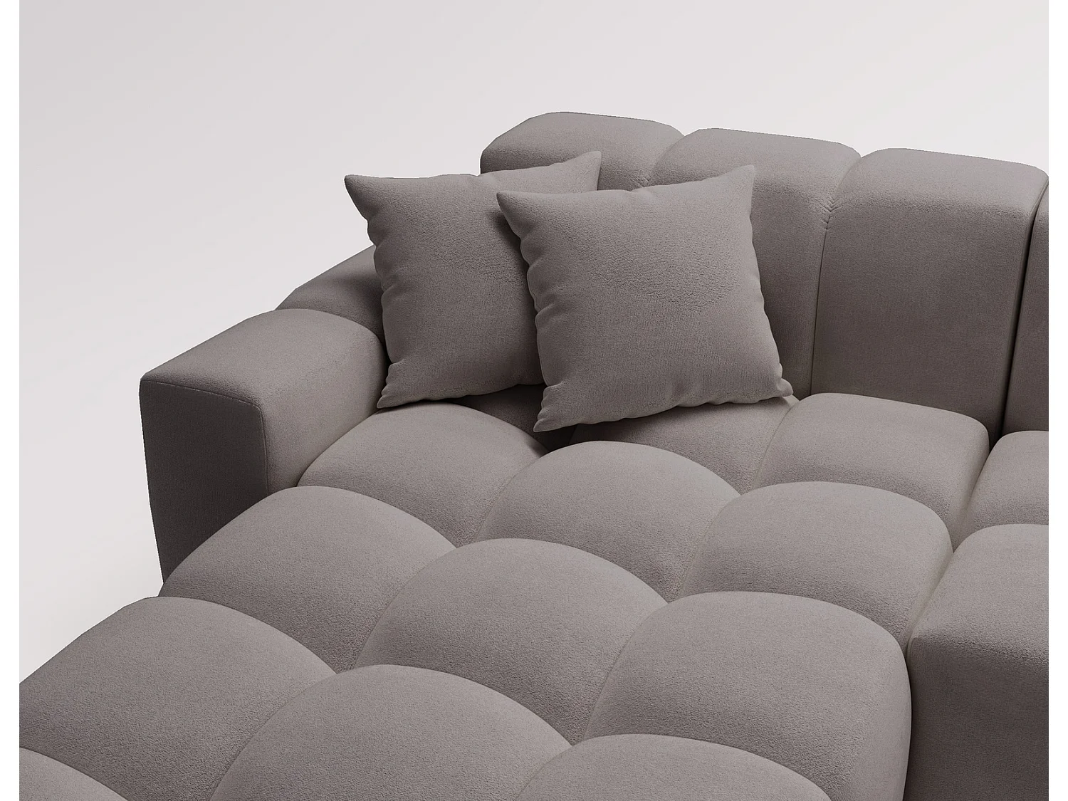 Hoekbank Napoli 265x180 cm, sofa, woonkamerbank, links, grijs