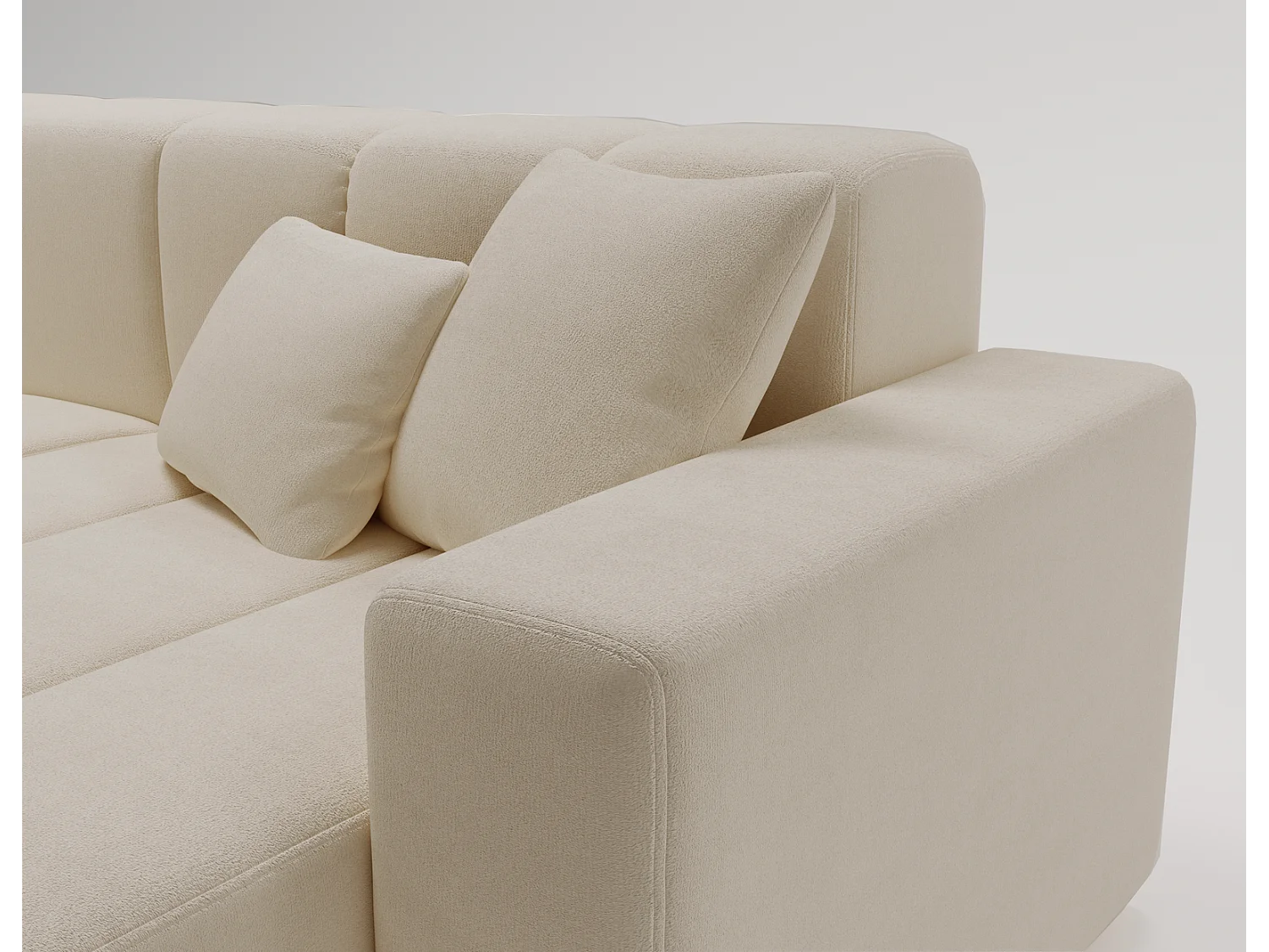 Emporius Miral Droit Canapé d'angle 265 cm - Sofa, Canapé  4 Places,  Canapé d'angle Beige (Komodo 11)