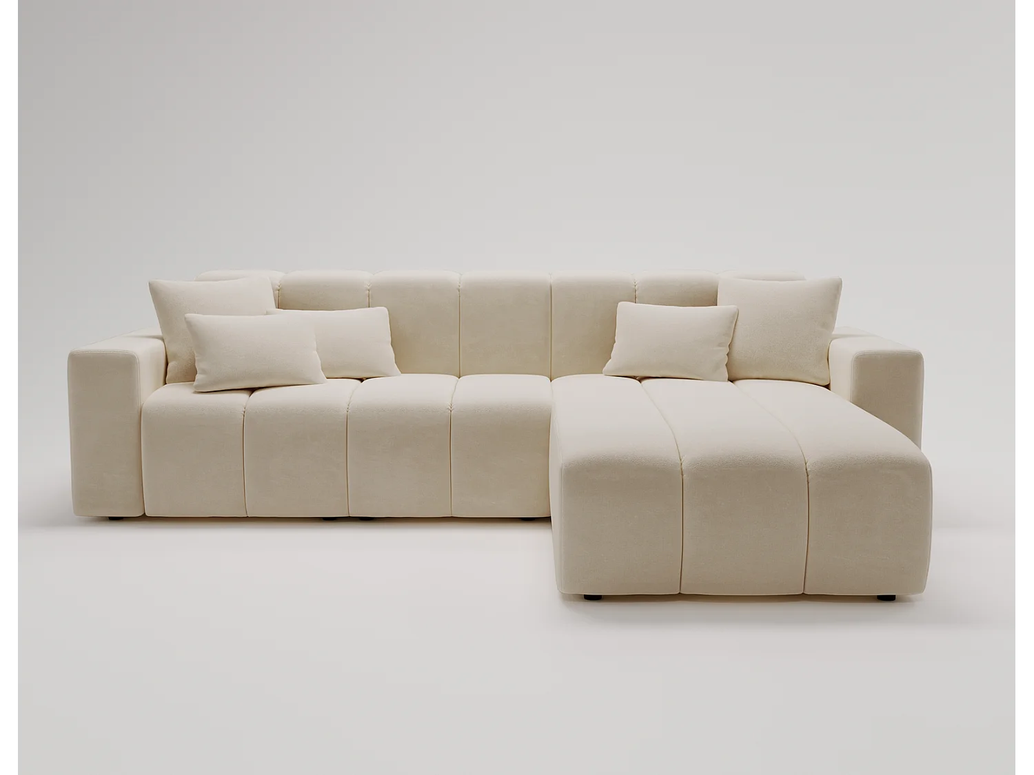 Emporius Miral Droit Canapé d'angle 265 cm - Sofa, Canapé  4 Places,  Canapé d'angle Beige (Komodo 11)