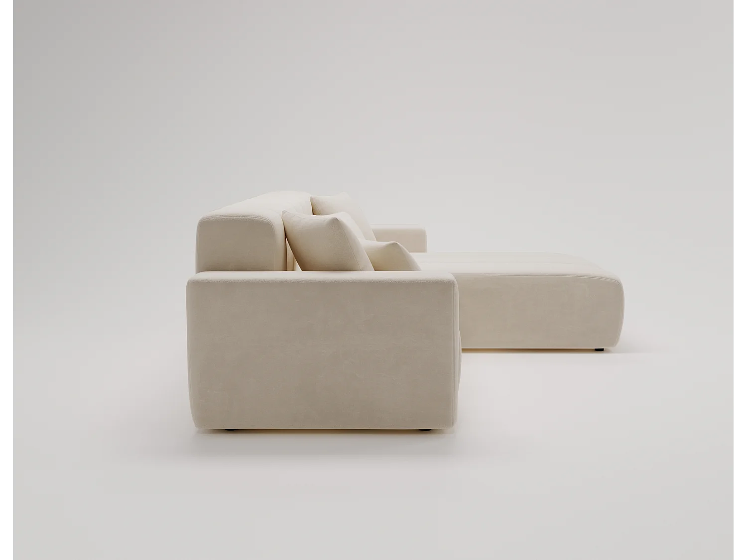 Emporius Miral Droit Canapé d'angle 265 cm - Sofa, Canapé  4 Places,  Canapé d'angle Beige (Komodo 11)