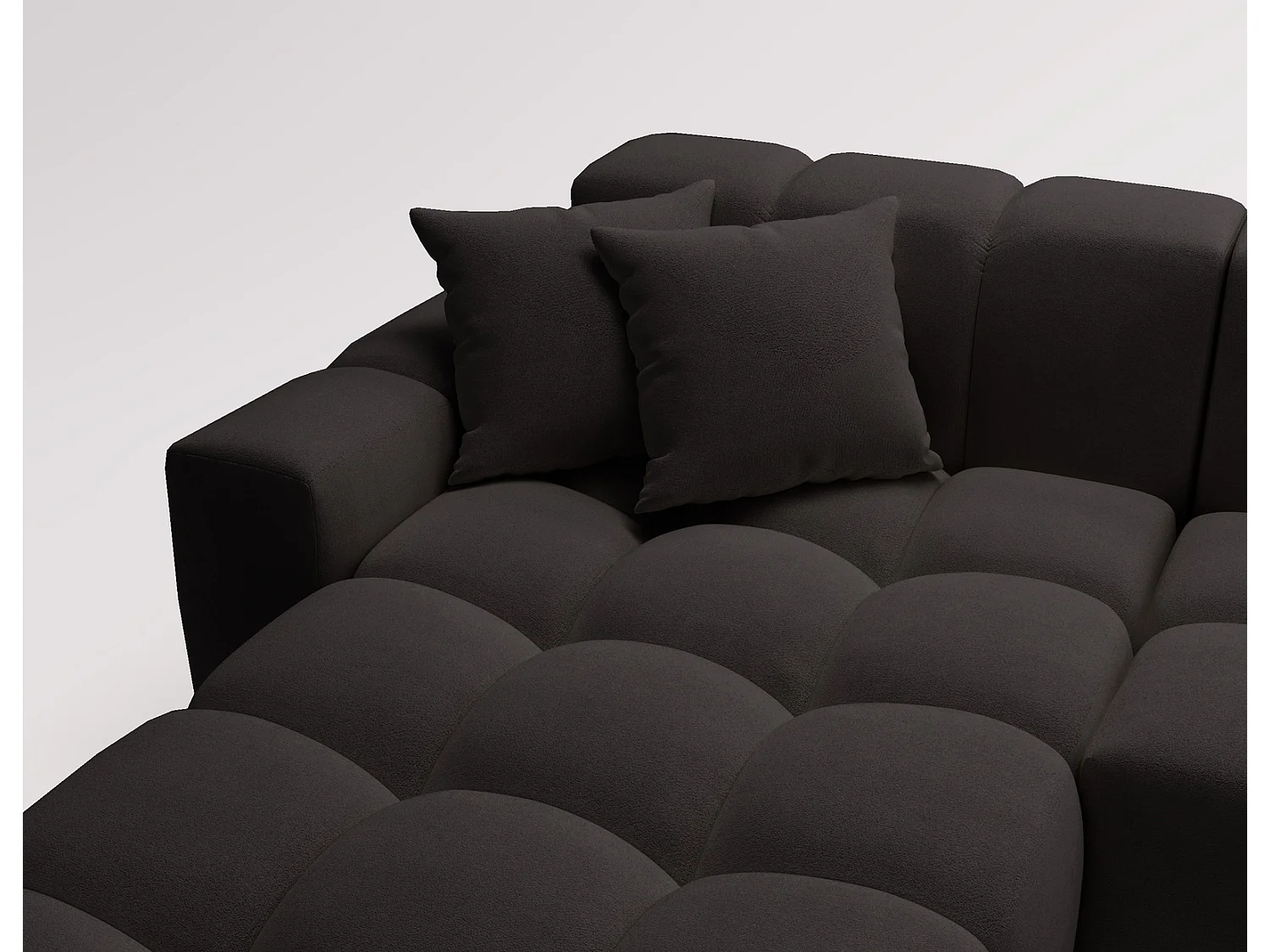 Emporius Napoli Gauche Canapé d'angle, Canapé  4 Places, Canapé d'angle 265x180 cm Noir (Komodo 23)