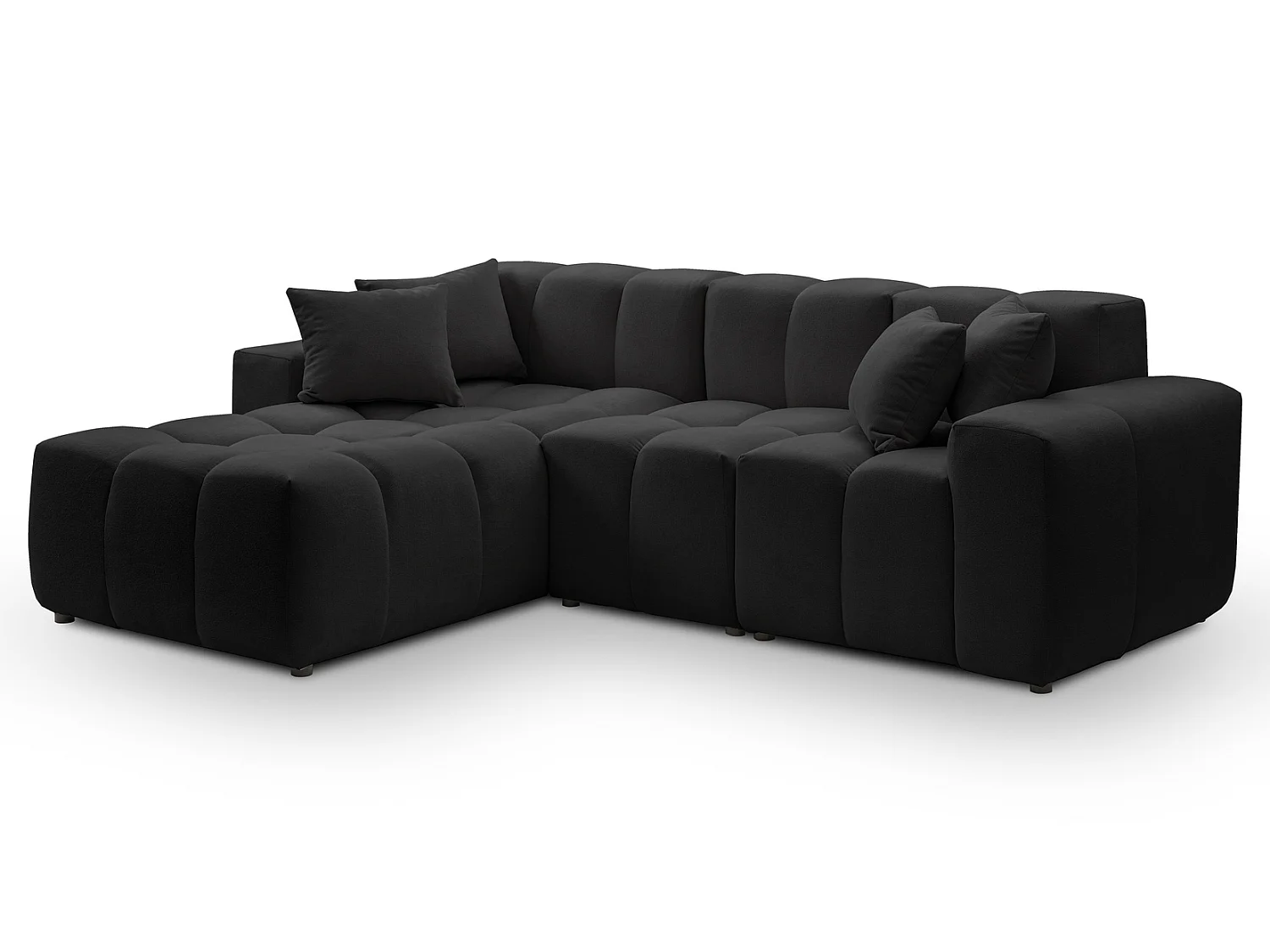 Hoekbank Napoli 265x180 cm, sofa, woonkamerbank, links, zwart