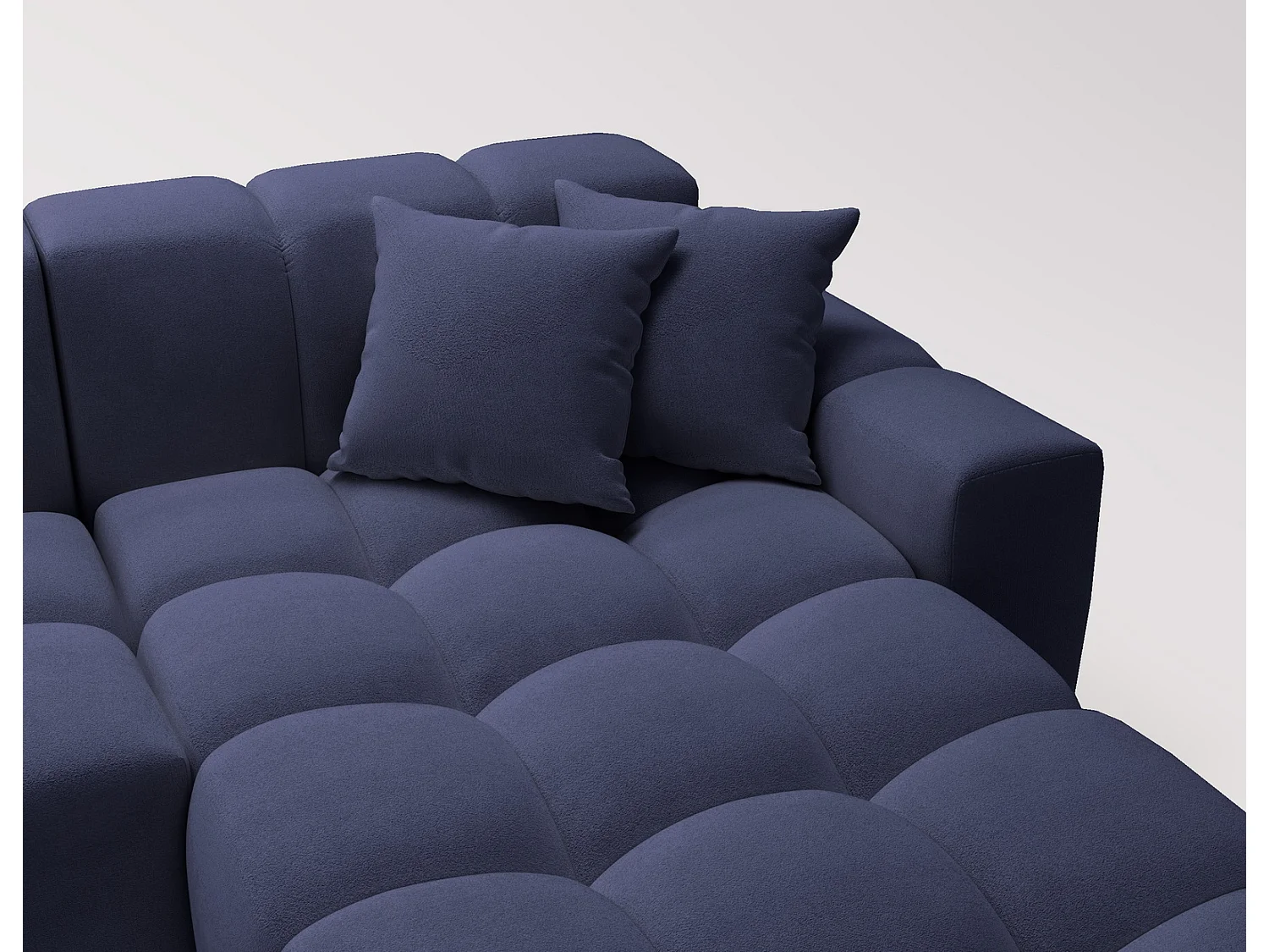 Emporius Napoli Droit Canapé d'angle, Canapé  4 Places, Canapé d'angle 265x180 cm Bleu (Komodo 50)