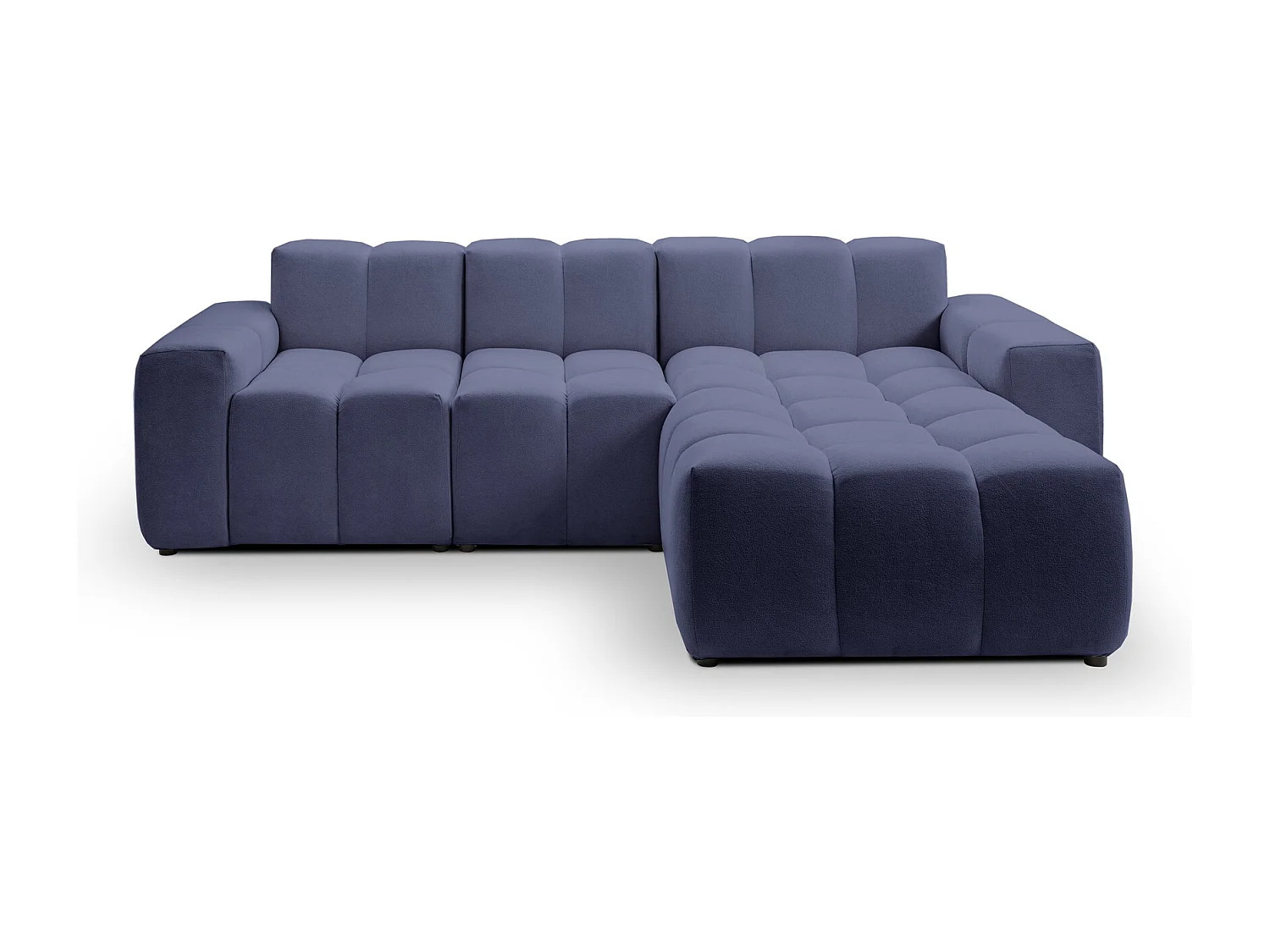 Emporius Napoli Droit Canapé d'angle, Canapé  4 Places, Canapé d'angle 265x180 cm Bleu (Komodo 50)