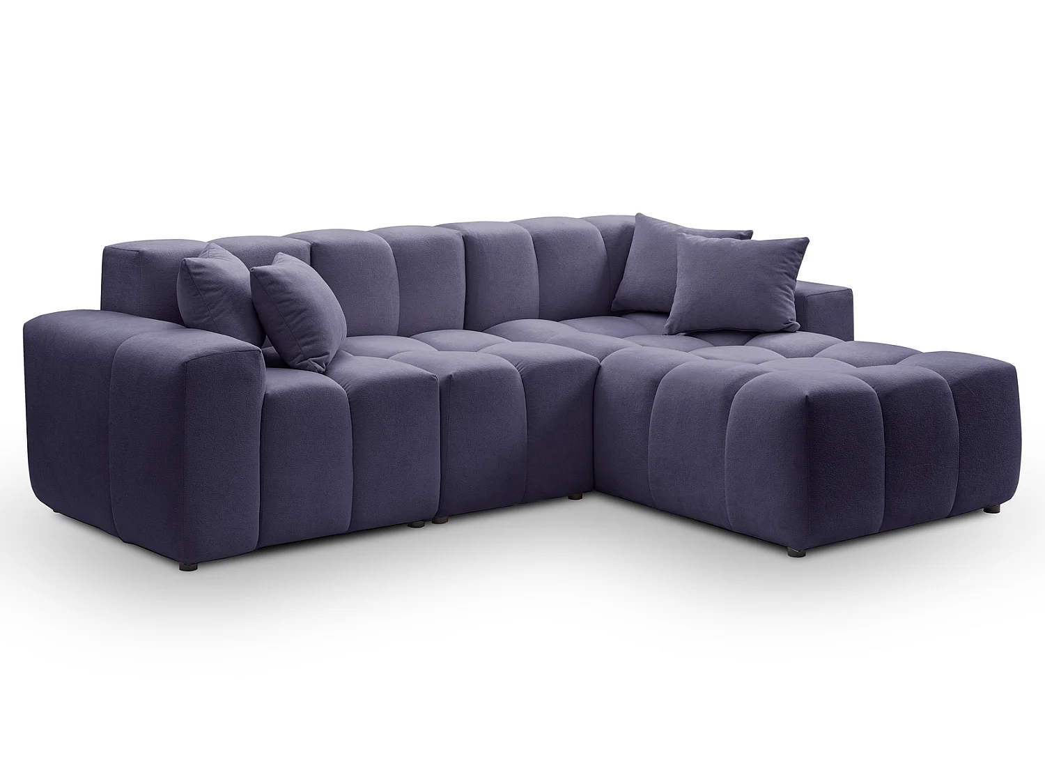 Hoekbank Napoli 265x180 cm, sofa, woonkamerbank, rechts, blauw