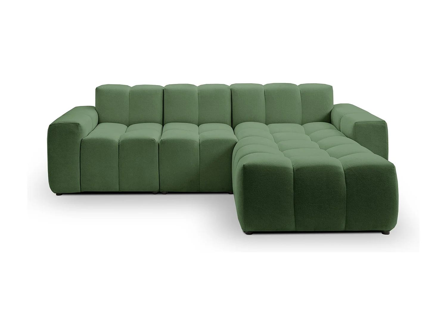 Emporius Napoli Droit Canapé d'angle, Canapé  4 Places, Canapé d'angle 265x180 cm Vert (Komodo 61)