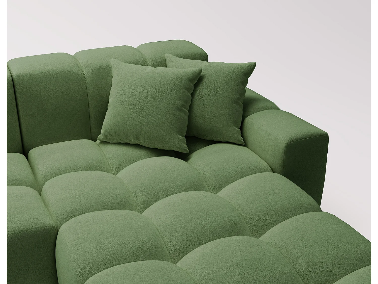 Emporius Napoli Droit Canapé d'angle, Canapé  4 Places, Canapé d'angle 265x180 cm Vert (Komodo 61)