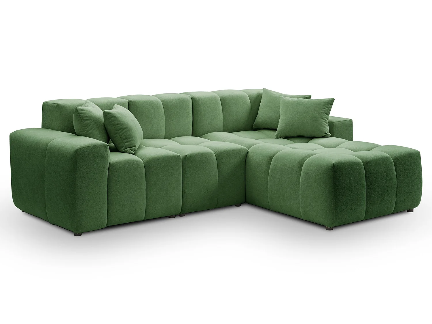 Hoekbank Napoli 265x180 cm, sofa, woonkamerbank, rechts, groen