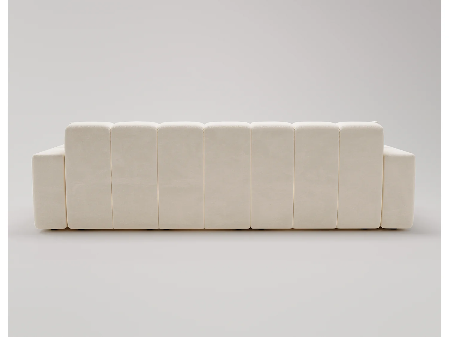 Emporius Miral narożnik w kształcie L - sofa do salonu bez funkcji spania i bez pojemnika - nowoczesny styl, lewostronny, tkanina aksamitna, kremowy (Komodo 10)