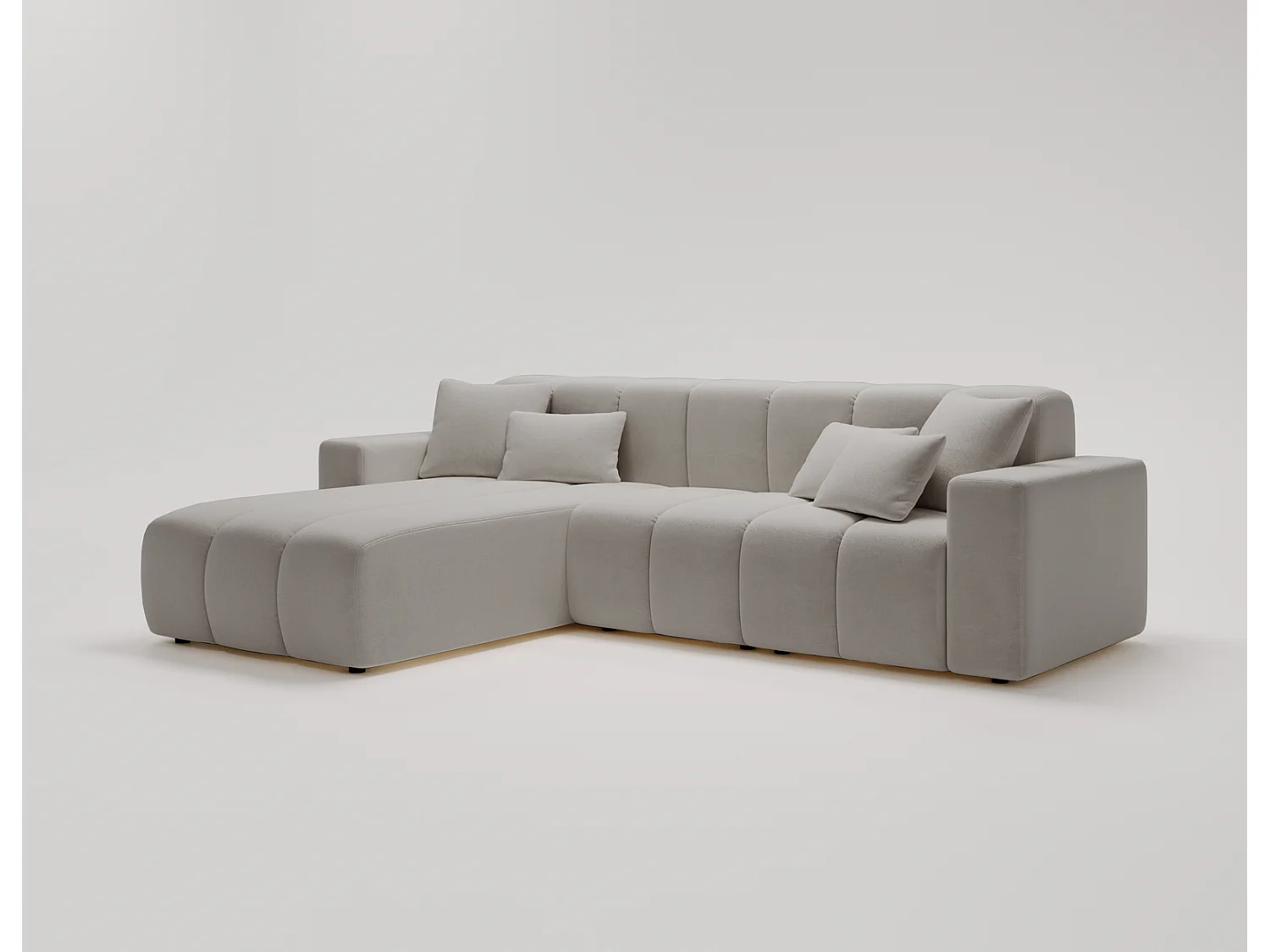 Emporius Miral links Hoekbank in L-vorm - sofa 265 cm, woonkamerbank, hoekbank lichtgrijs (Komodo 20)