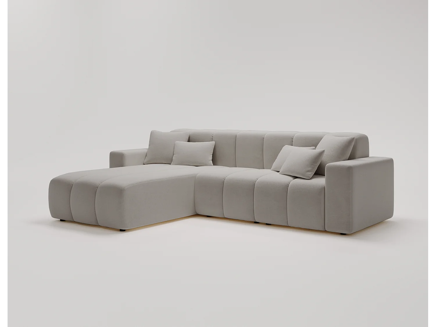 Emporius Miral links Hoekbank in L-vorm - sofa 265 cm, woonkamerbank, hoekbank lichtgrijs (Komodo 20)