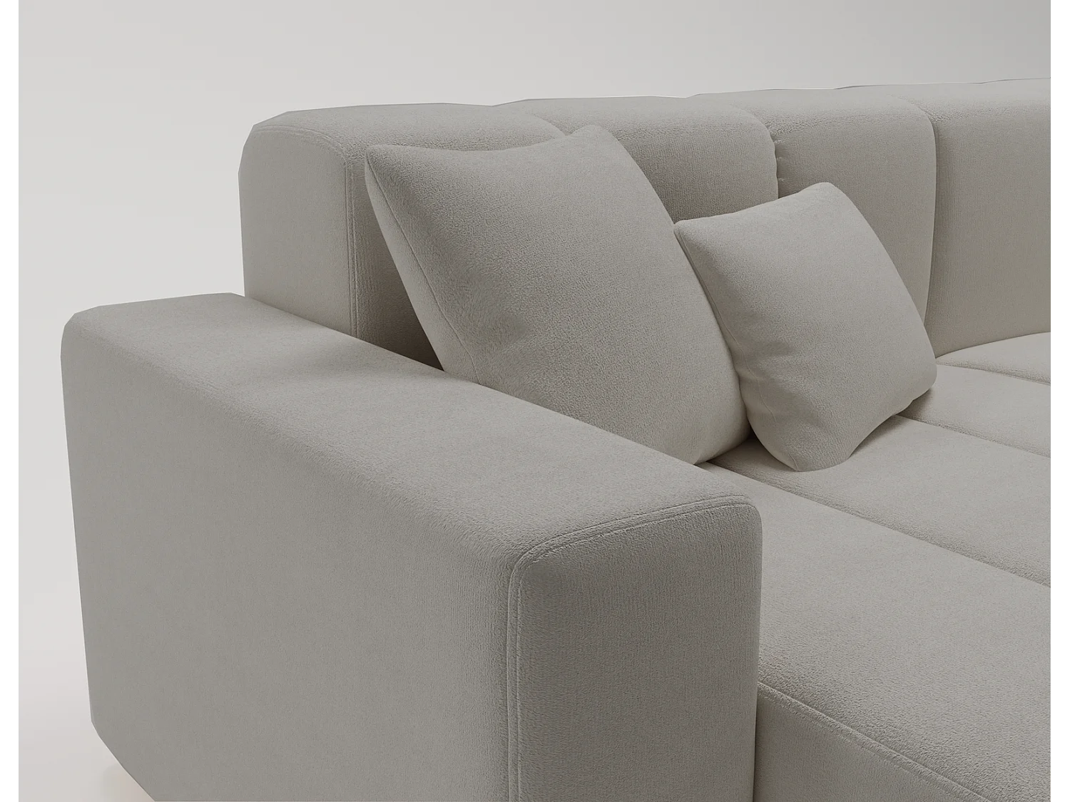 Emporius Miral links Hoekbank in L-vorm - sofa 265 cm, woonkamerbank, hoekbank lichtgrijs (Komodo 20)