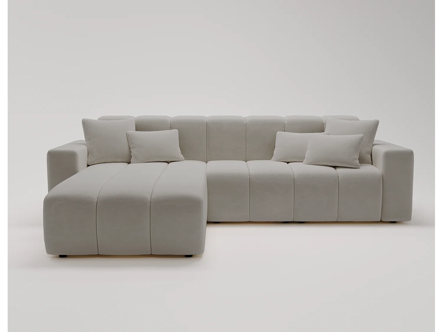 Emporius Miral links Hoekbank in L-vorm - sofa 265 cm, woonkamerbank, hoekbank lichtgrijs (Komodo 20)