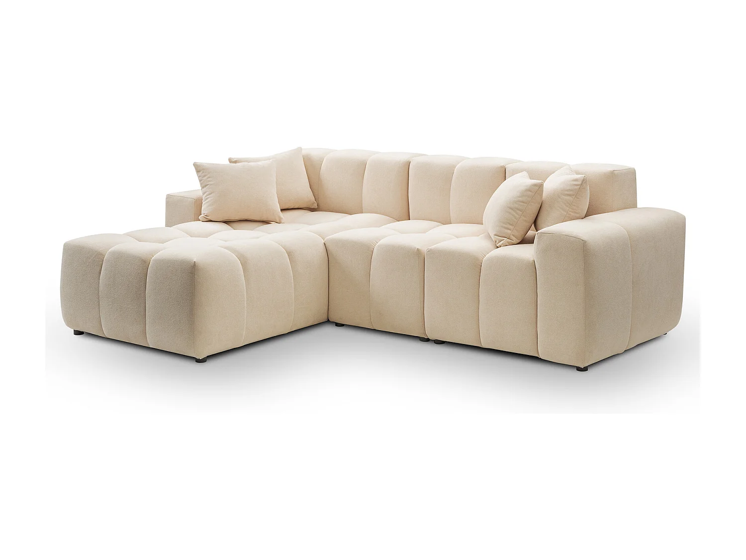 Emporius Napoli Gauche Canapé d'angle, Canapé  4 Places, Canapé d'angle 265x180 cm Beige (Komodo 11)