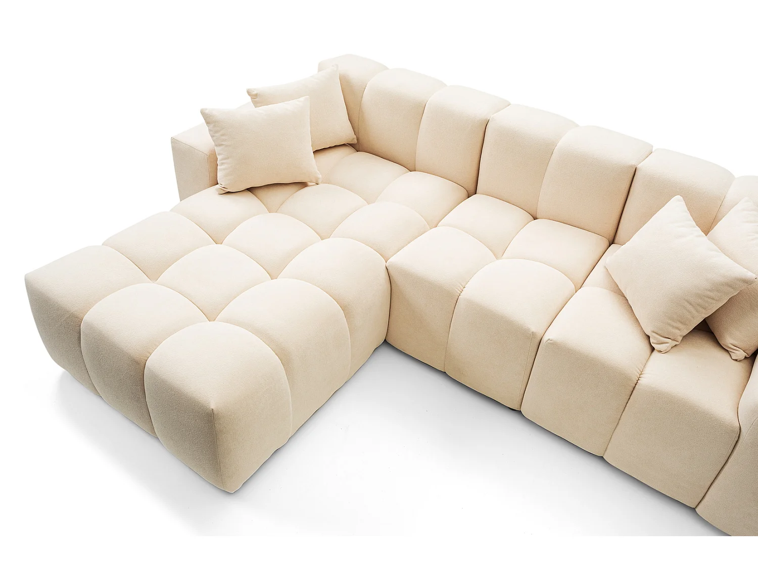 Emporius Napoli Gauche Canapé d'angle, Canapé  4 Places, Canapé d'angle 265x180 cm Beige (Komodo 11)