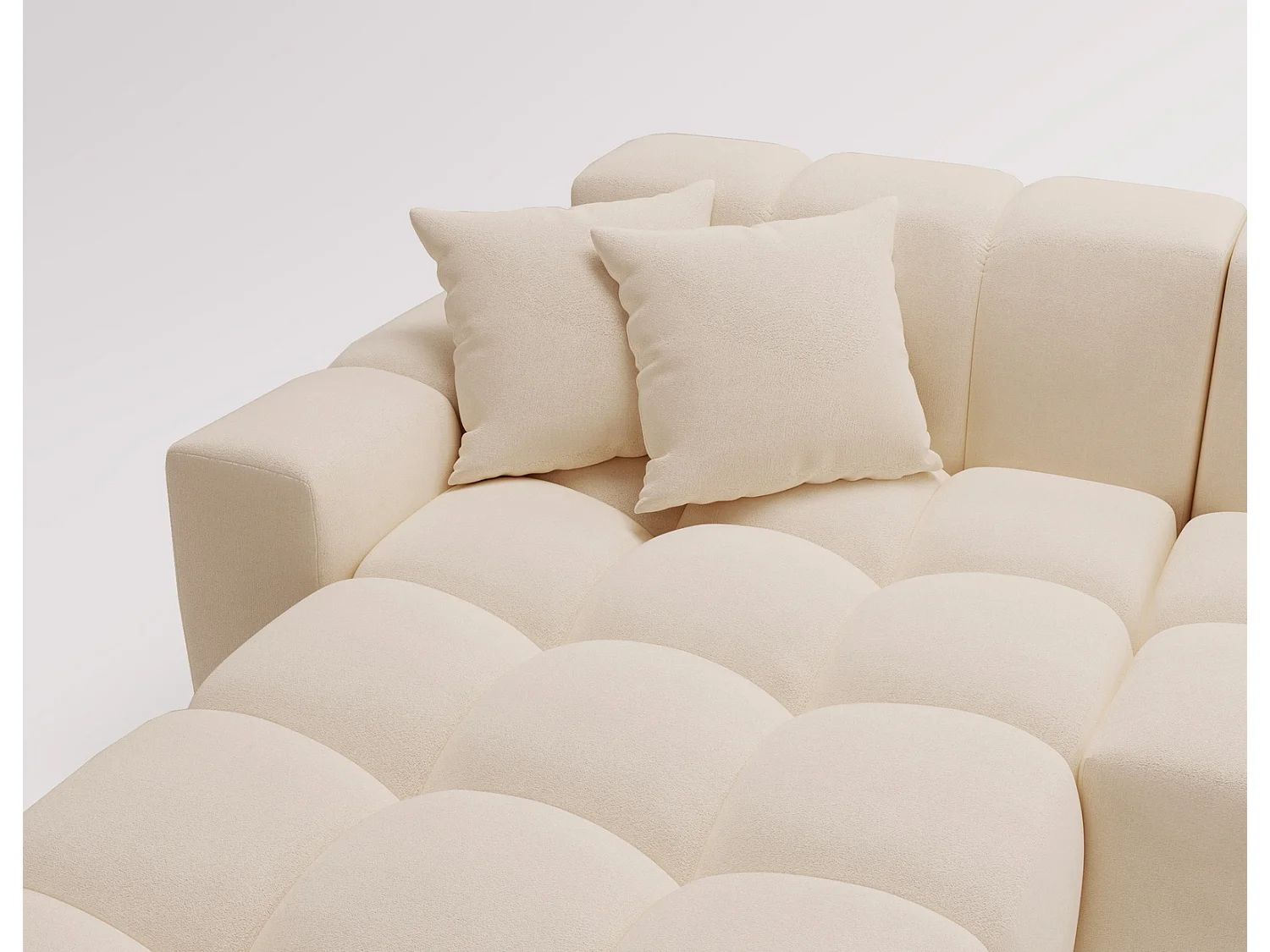 Emporius Napoli Gauche Canapé d'angle, Canapé  4 Places, Canapé d'angle 265x180 cm Beige (Komodo 11)