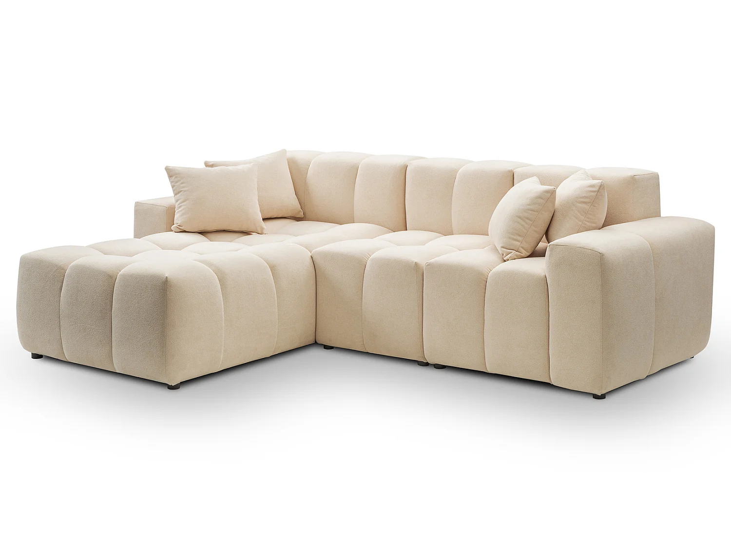 Hoekbank Napoli 265x180 cm, sofa, woonkamerbank, links, beige