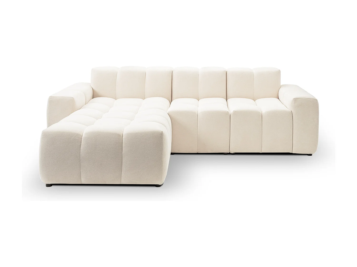 Emporius Napoli Gauche Canapé d'angle, Canapé  4 Places, Canapé d'angle 265x180 cm Crème (Komodo 10)