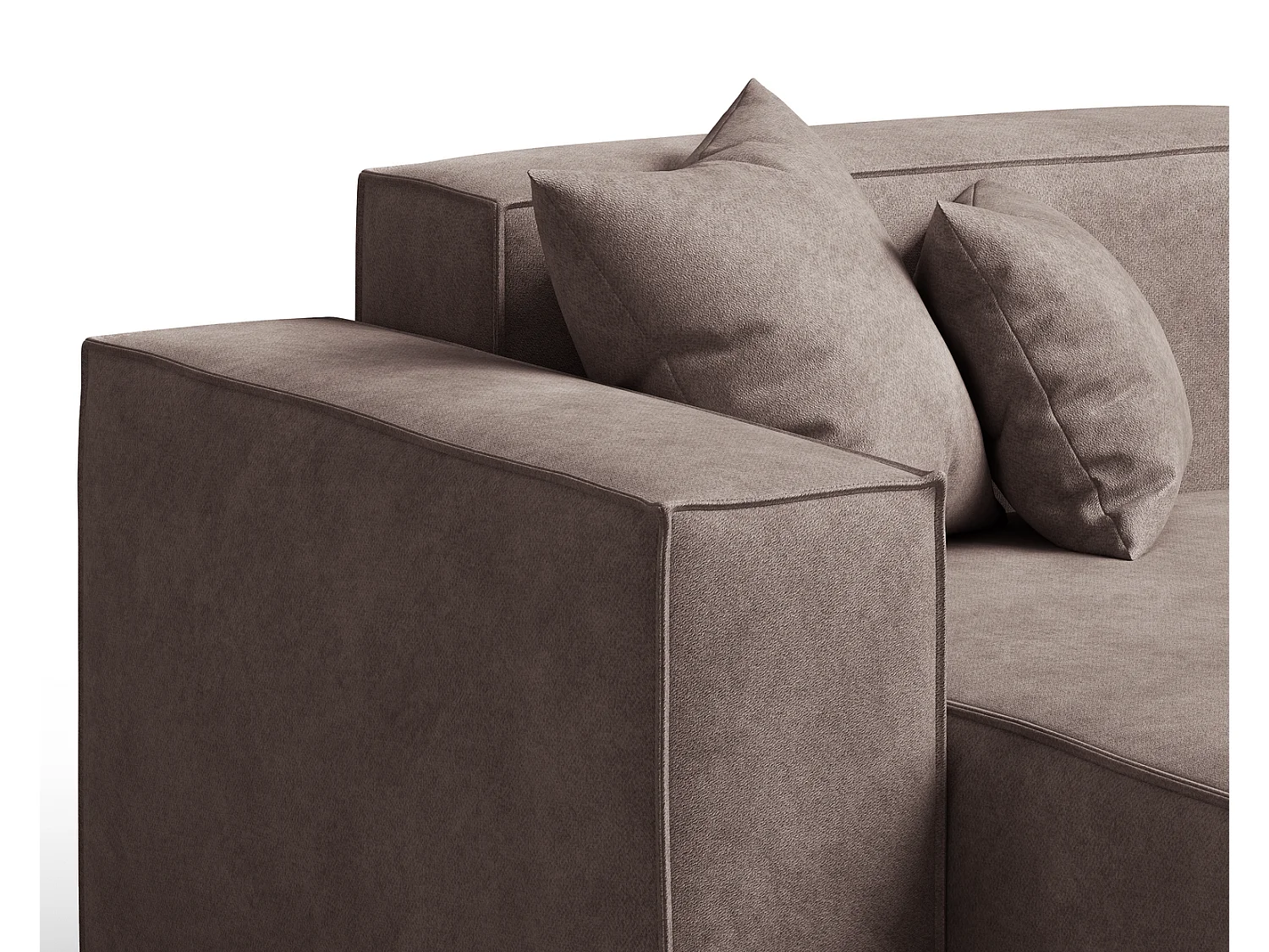 Canapé d'angle Figo, 265x180 cm, design moderne, gauche, brun