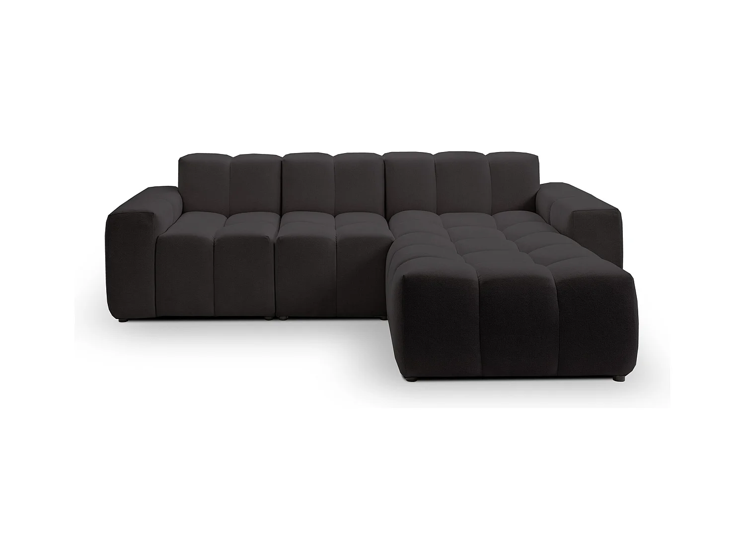 Emporius Napoli Droit Canapé d'angle, Canapé  4 Places, Canapé d'angle 265x180 cm Noir (Komodo 23)