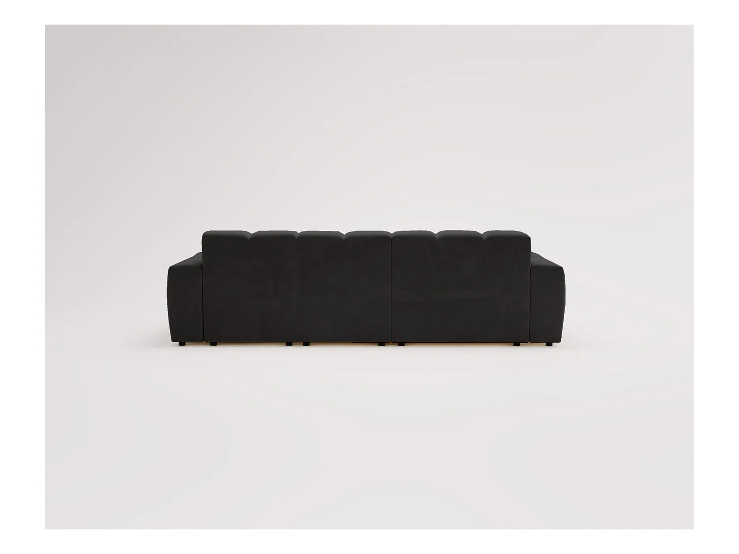 Emporius Napoli Droit Canapé d'angle, Canapé  4 Places, Canapé d'angle 265x180 cm Noir (Komodo 23)