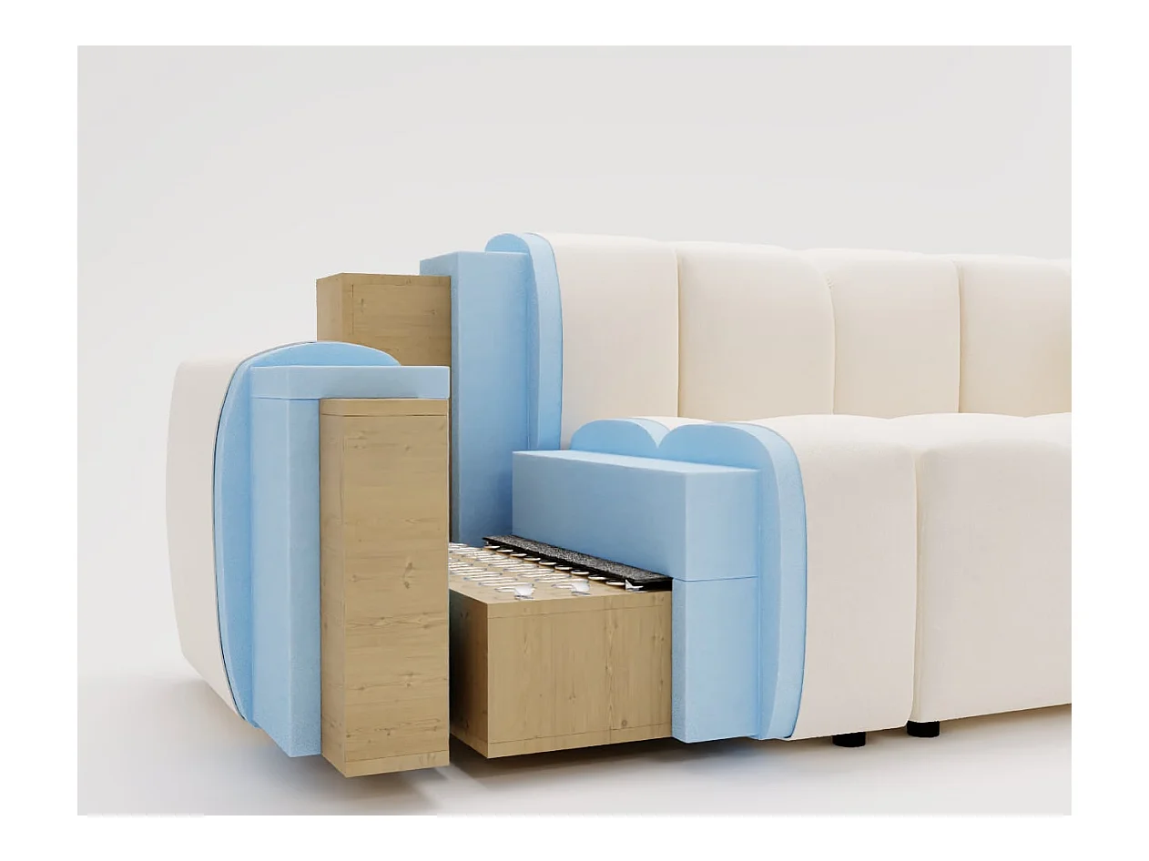 Emporius Napoli Droit Canapé d'angle, Canapé  4 Places, Canapé d'angle 265x180 cm Noir (Komodo 23)