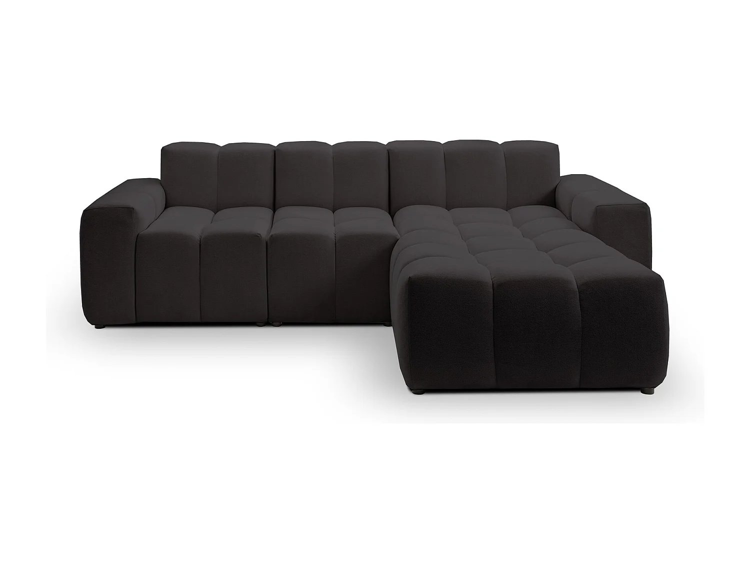 Emporius Napoli Droit Canapé d'angle, Canapé  4 Places, Canapé d'angle 265x180 cm Noir (Komodo 23)