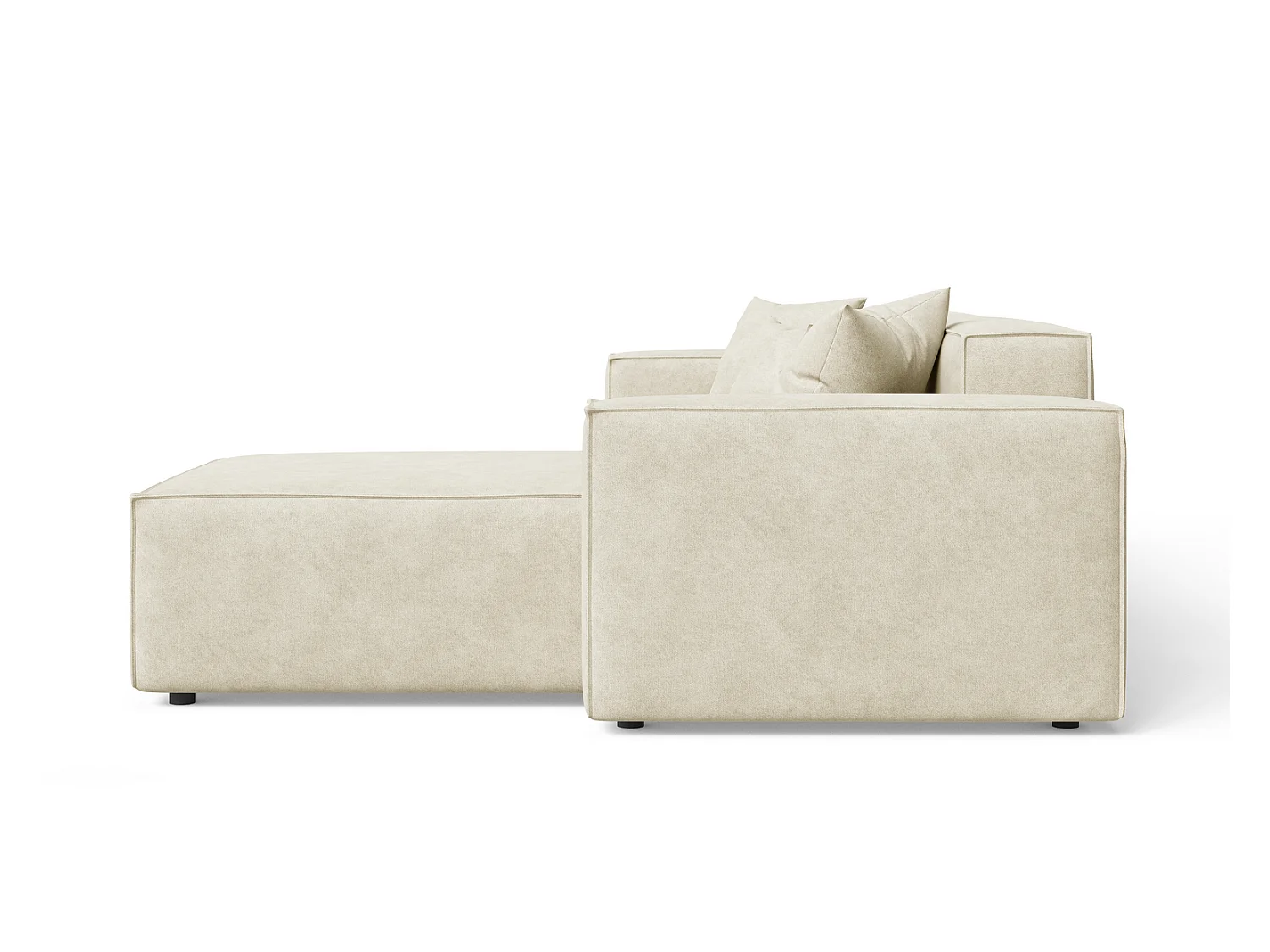 Canapé d'angle Figo, 265x180 cm, design moderne, droit, beige