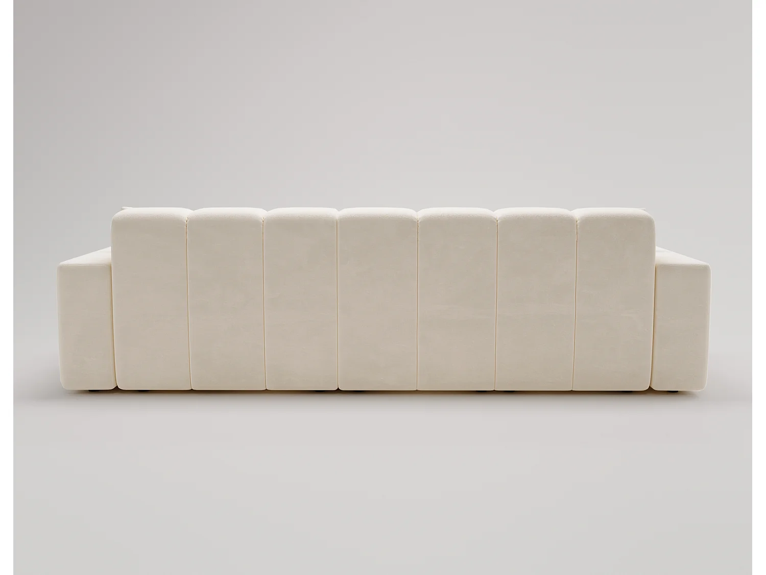 Emporius Miral narożnik w kształcie L - sofa do salonu bez funkcji spania i bez pojemnika - nowoczesny styl, prawostronny, tkanina aksamitna, kremowy (Komodo 10)