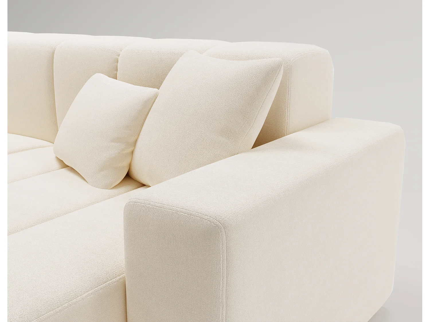 Emporius Miral rechts Hoekbank in L-vorm - sofa 265 cm, woonkamerbank, hoekbank crème (Komodo 10)