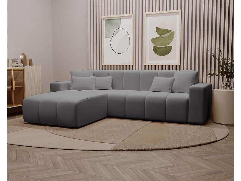 Emporius Miral Gauche Canapé d'angle 265 cm - Sofa, Canapé  4 Places,  Canapé d'angle Gris (Komodo 21)