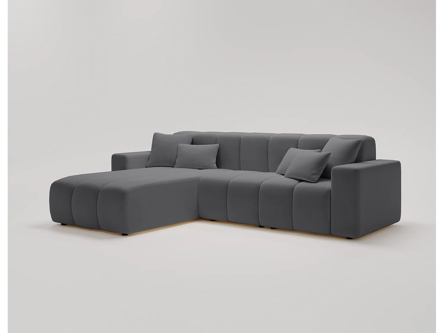 Emporius Miral links Hoekbank in L-vorm - sofa 265 cm, woonkamerbank, hoekbank grijs (Komodo 21)