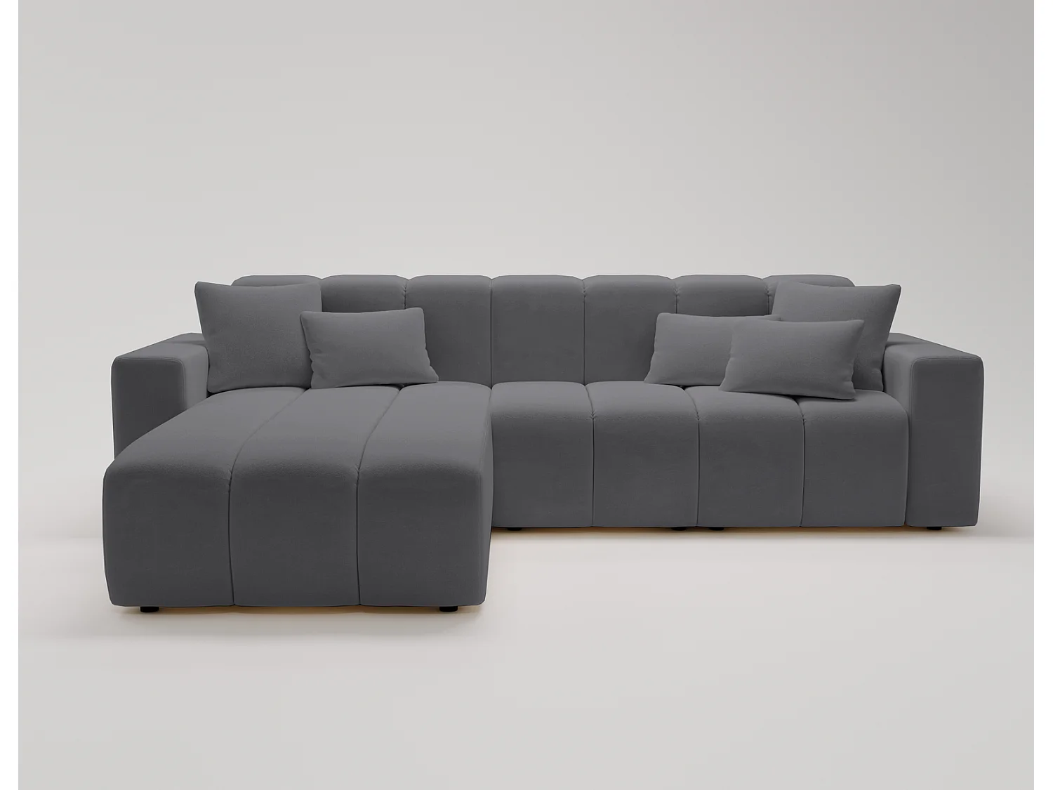 Emporius Miral links Hoekbank in L-vorm - sofa 265 cm, woonkamerbank, hoekbank grijs (Komodo 21)