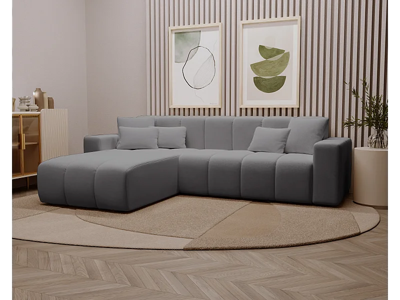 Emporius Miral Gauche Canapé d'angle 265 cm - Sofa, Canapé  4 Places,  Canapé d'angle Gris (Komodo 21)