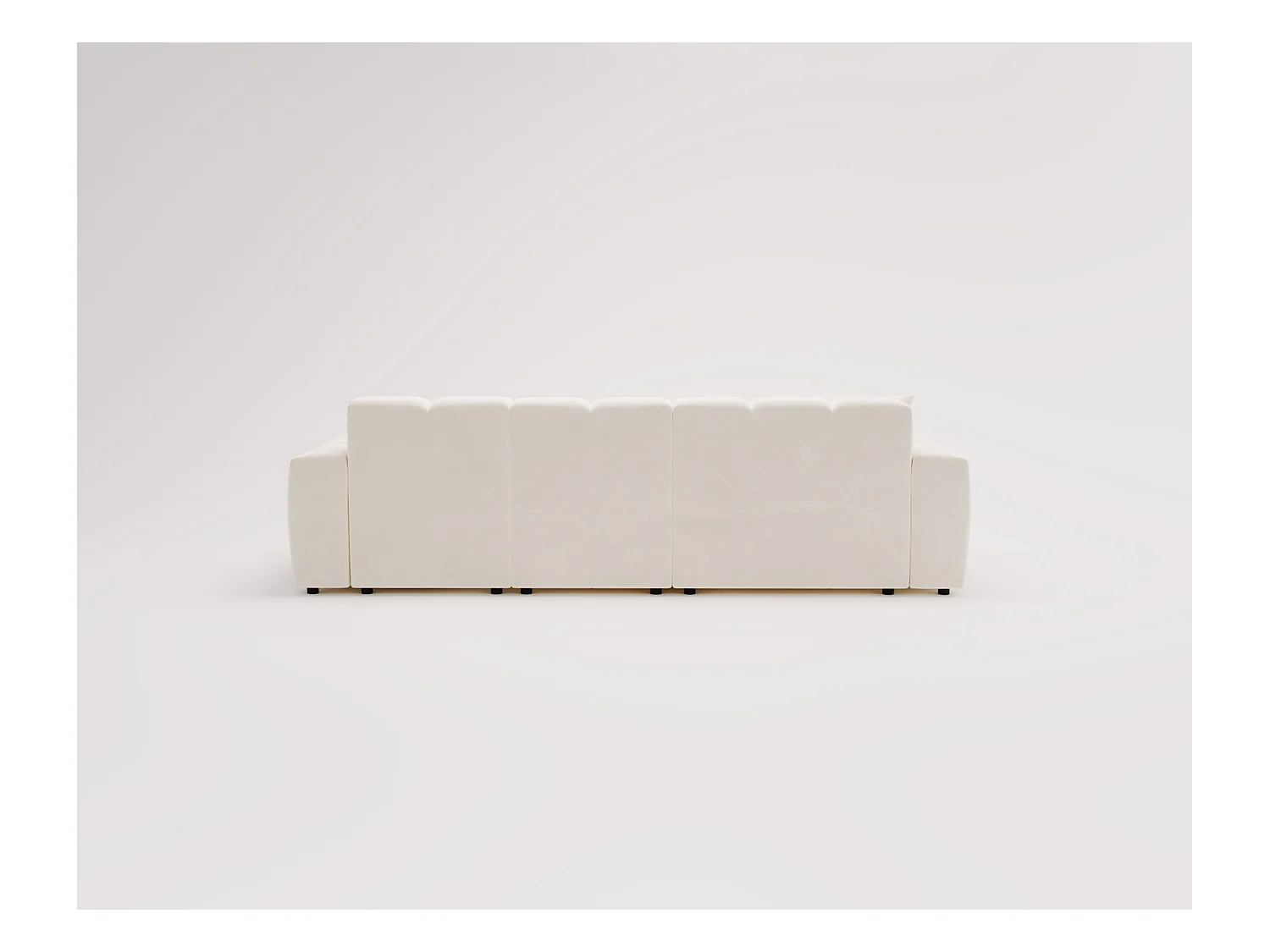 Emporius Napoli Droit Canapé d'angle, Canapé  4 Places, Canapé d'angle 265x180 cm Crème (Komodo 10)